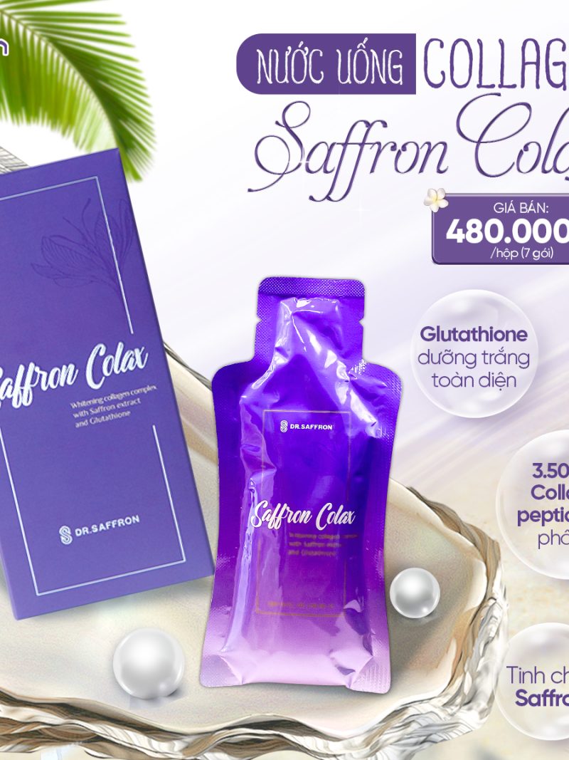 Collagen Saffron Colax - Nước uống Whitening Collagen 3500mg căng bóng da