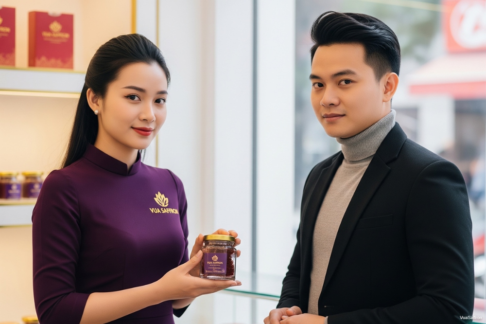 Khách hàng VuaSaffron giới thiệu sản phẩm saffron
