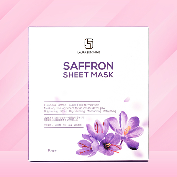 [TẶNG QUÀ] Hộp 5 miếng mặt nạ dưỡng ẩm trắng da nhuỵ hoa nghệ tây Saffron  Laura Sunshine 25ml